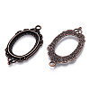 Zinc Alloy Link Cabochon Settings X-PALLOY-WH0001-35R-1