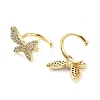 Brass Micro Pave Cubic Zirconia Cuff Earrings for Women EJEW-D086-08G-2