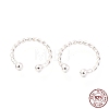 Rhodium Plated 925 Sterling Silver Cuff Earrings EJEW-H124-10P-4