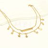Brass Star Pendant Double Layer Anklets for Women Casual Daily Wear ZU0184-3