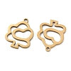 Hollow 201 Stainless Steel Pendants STAS-F337-10E-G-2