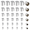 36Pcs 6 Size 201 Stainless Steel Cord Ends STAS-CA0001-94-1