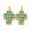 Brass Micro Pave Clear Cubic Zirconia Pendants ZIRC-F135-24G-03A-2