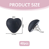 40Pcs 1-Hole Resin Shank Buttons BUTT-FH0001-040B-2