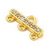 Rack Plating Brass Micro Pave Clear Cubic Zirconia Rectangle Chandelier Component Links KKB-L215-037G-2