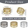 6Pcs 3 Styles Brass Rings FIND-SC0010-81-2