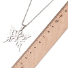 2Pcs 2 Styles 201 Stainless Steel Butterfly & Dragonfly Pendant 304 Stainless Steel Pea Chain Necklaces for Women NJEW-JN05998-5