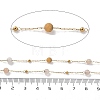 Natural Sunstone & 304 Stainless Steel Beads Link Chains CHS-K021-08A-04-3