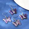 Natural Amethyst Brass Dangle Earrings EJEW-M081-01P-05-1