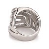 304 Stainless Steel Wave Chunky Ring RJEW-B040-11P-3