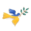 Peace Pigeon with Leaf Enamel Pins JEWB-G044-01G-1