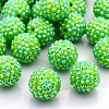 Chunky Resin Rhinestone Bubblegum Ball Beads RESI-S256-20mm-SAB14-2