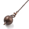 Brass Dowsing Pendulum Big Pointed Round Pendants KK-H491-03-3