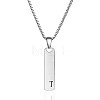 304 Stainless Steel Rectangle with Letter Pendant Box Chain Necklaces FS-WGD7C78-20-1