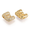 Brass Micro Pave Cubic Zirconia Pendants KK-N254-06G-E-2