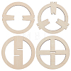 2 Sets Plywood Candle Wick Holders AJEW-BC0007-87B-1