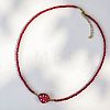 Ocean Handmade Lampwork Shell Shape and Rondelle Beaded Necklaces with 201 Stainless Steel End Chains WG494DC-03-1