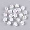 Transparent Spray Painted Glass Beads EGLA-N018-4mm-12-1