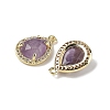 Natural Amethyst Faceted Teardrop Pendants G-U028-02G-03-2