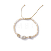 Natural Sea Shell & Glass Seed Bead Bracelets BJEW-PH02047-1