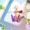 Alloy Resin Butterfly Keychains KEYC-TADJ0002-02G-W-4