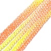 Transparent Gradient Color Glass Beads Strands X-GLAA-H021-01B-09-2