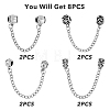 8Pcs 4 Styles Zinc Alloy European Beads FIND-FH0005-68-3
