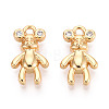 Brass Micro Pave Clear Cubic Zirconia Pendants KK-T078-02G-06-1
