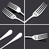 Globleland Word Pattern 304 Stainless Steel Fork AJEW-GL0001-17G-4