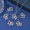 SHEGRACE Brass Micro Pave Clear Cubic Zirconia Charms XGRQ4S052-749P-4