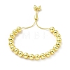 Rack Plating Brass Round Bead Slider Bracelets for Women BJEW-M232-01G-C-1