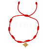 Adjustable Handmade Red String Braided Bracelets with Stainless Steel Chinese Knot Charms NM6573-1-2