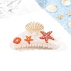 Shell & Starfish Pattern Acrylic Claw Hair Clips PW-WG255E6-14-1