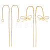 8Pcs 2 Style Brass Stud Earring Findings KK-BC0009-30-1