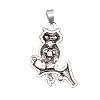 Antique Silver Plated Alloy Pendants ALRI-L046-P01-AS-2