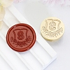 Golden Tone Round Wax Seal Brass Stamp Heads AJEW-Z034-02G-S-1