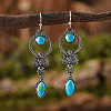 Alloy Synthetic Turquoise Dangle Earrings FS-WGD578F-01-2