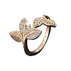 Brass Micro Pave Clear Cubic Zirconia Cuff Open Rings WG28CF9-01-3