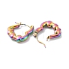 Ion Plating(IP) Rainbow Color 304 Stainless Steel Heart Hoop Earrings for Women EJEW-G293-20M-2