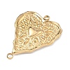 304 Stainless Steel Textured Heart Links Connector Charms STAS-F340-05G-2