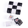 12Pcs 2 Colors Square Paper Jewelry Ring Gift Storage Boxes CON-TA0001-18-1