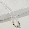 Alloy Number 222 Pendant Resin Imitation Pearl White Round Beaded Necklaces for Women FS-WGE7FDC-11-1