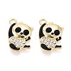 Alloy & Enamel & Crystal Rhinestone Pendants PALLOY-T095-12KCG-1