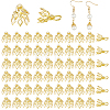 80Pcs Flower Rack Plating Brass Filigree Bead Cap Bails KK-FH0008-45G-1