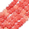 Synthetic Coral Dyed Carved Beads BSHE-H114-02F-1