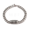 Ion Plating(IP) 304 Stainless Steel Rectangle Link Chain Bracelets for Men BJEW-B096-45AS-1