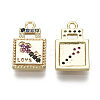 Brass Micro Pave Cubic Zirconia Charms KK-S348-531-NF-2