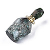Assembled Synthetic Pyrite and Imperial Jasper Openable Perfume Bottle Pendants G-R481-15C-3