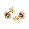 Natural Tiger Eye Bowknot Dangle Stud Earrings EJEW-MZ00348-04-4