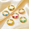 Brass Open Cuff Rings for Women RJEW-K305-03B-G-1